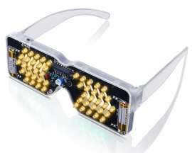 DIY Kit Sound Controlled LED Lighting Glasses LED Electronic Soldering Kits for School Learning/Parties/Christmas